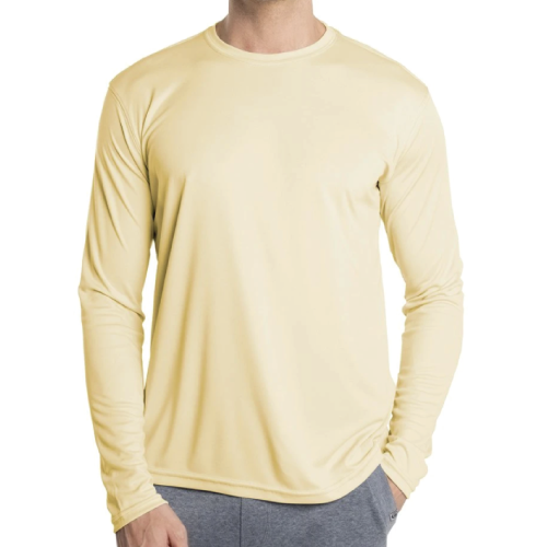 pale yellow long sleeve shirt